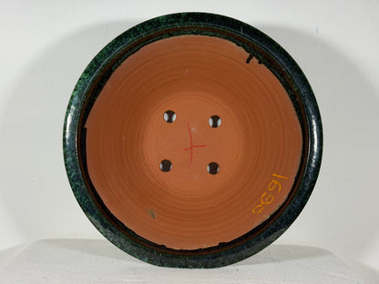 New Japanese Tokoname Glazed Round Bonsai Pot Syuhou Yoshimura - 12.25” By 5.5”