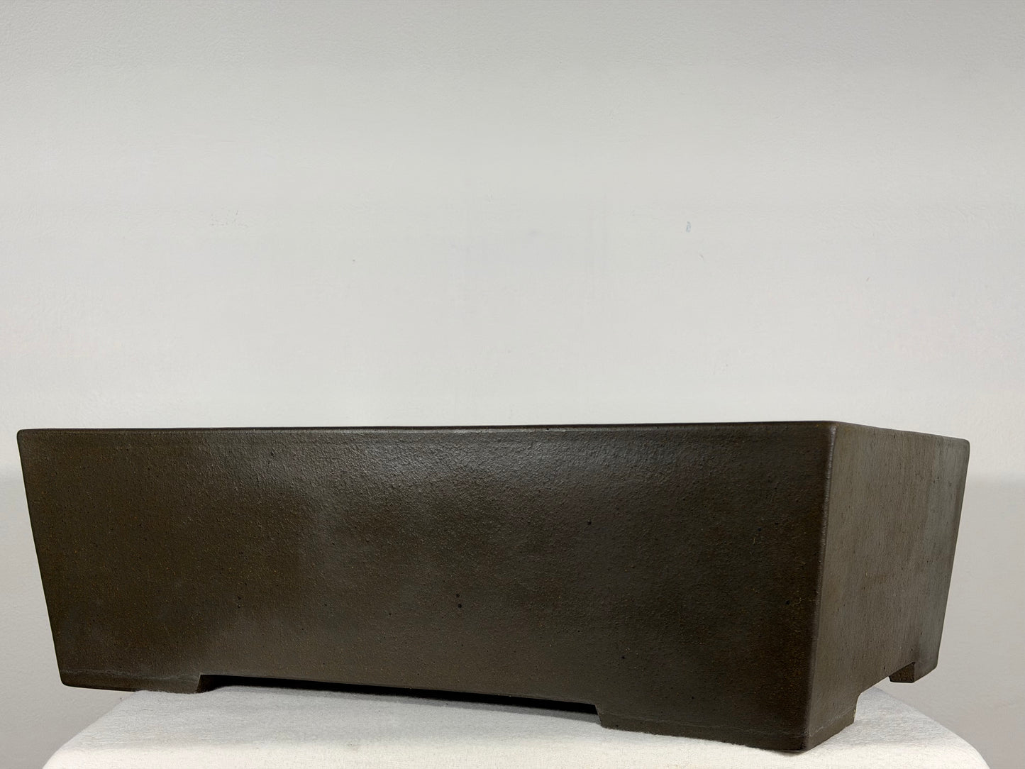 Preowned Japanese Tokoname Unglazed Rectangular Bonsai Pot - 19” By 14.5”