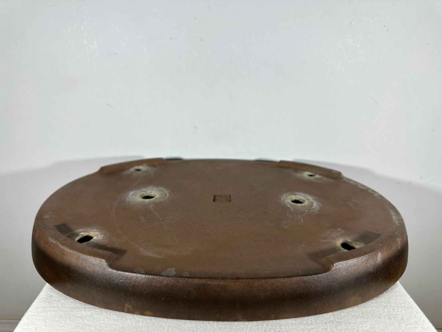 Preowned Japanese Tokoname Unglazed Oval Shallow Bonsai Pot Seizan - 20.5” By 14.25”