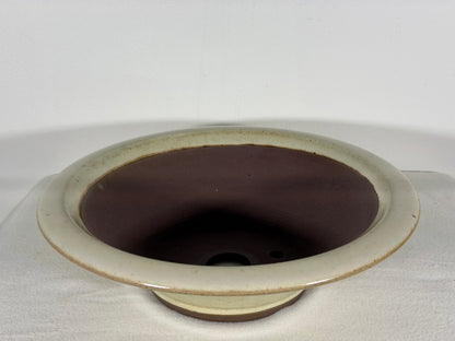 Preowned Japanese Tokoname Round Bonsai Pot Yamaaki - 10.5” By 3”