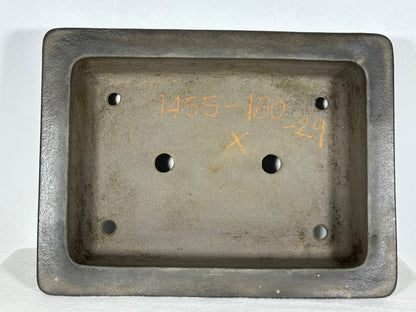 Preowned Japanese Tokoname Unglazed Rectangular Bonsai Pot Seizan - 12.5” By 9.5”