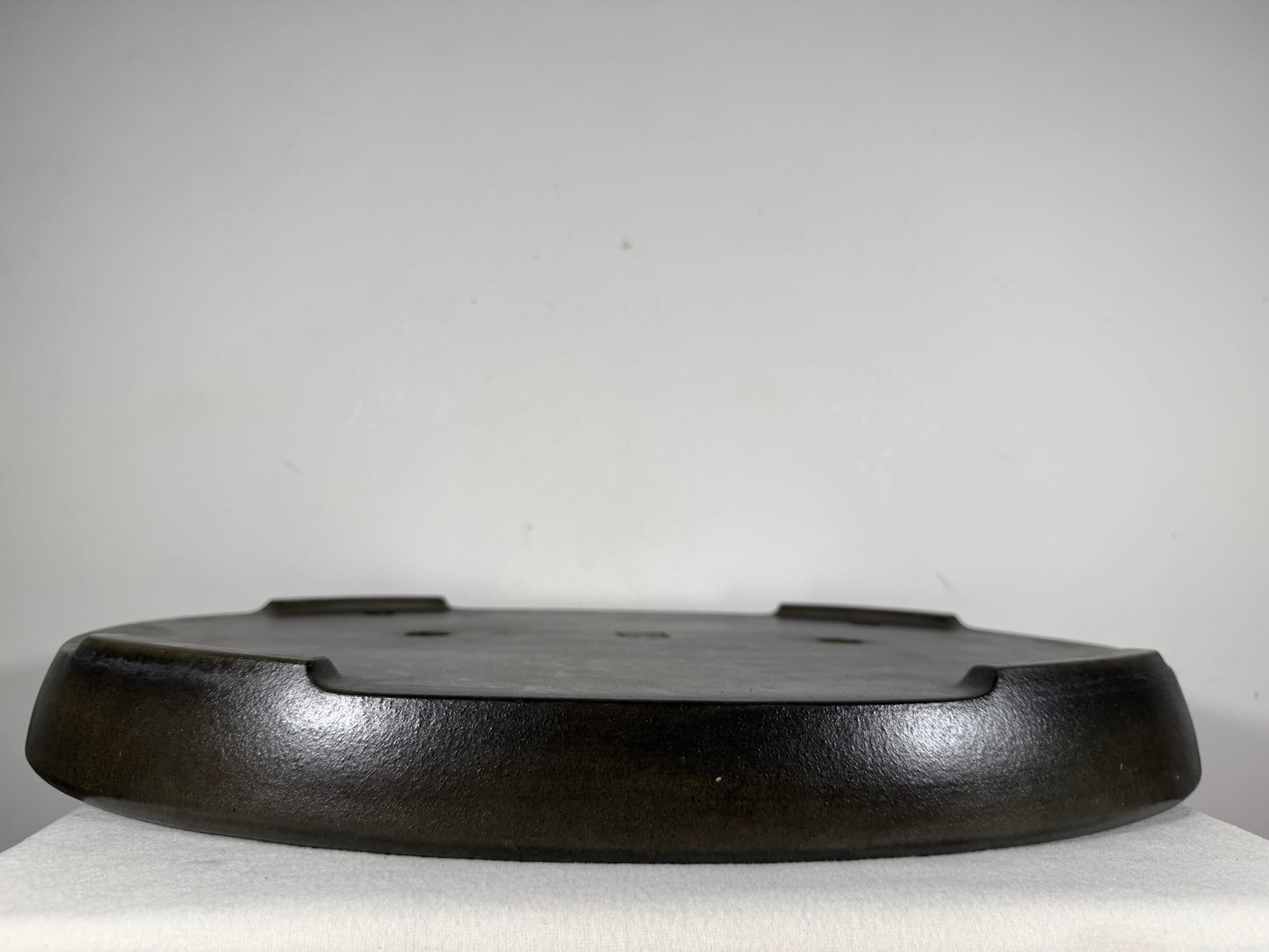 Preowned Japanese Tokoname Unglazed Shallow Oval Bonsai Pot Seizan - 20.75” By 14.75”