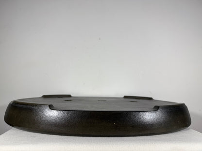 Preowned Japanese Tokoname Unglazed Shallow Oval Bonsai Pot Seizan - 20.75” By 14.75”