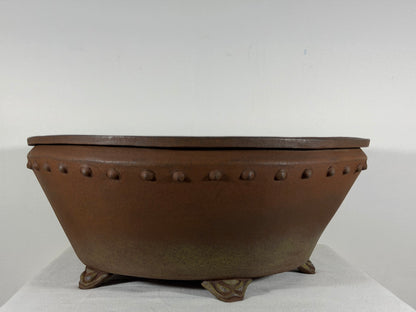 Preowned Japanese Tokoname Unglazed Round Bonsai Pot Senshu - 16.75” By 7”