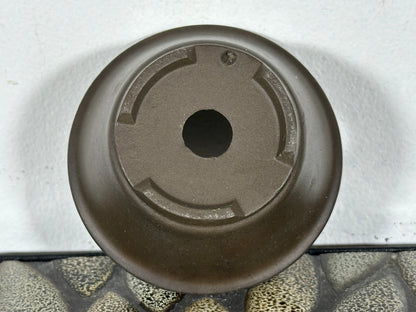 Preowned Japanese Tokoname Unglazed Round Bonsai Pot - 3.5” By 1 5/8”