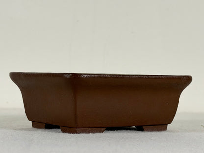 Preowned Japanese Tokoname Unglazed Rectangular Bonsai Pot Yamaaki - 4.5” x 3.5” x 1 5/8”