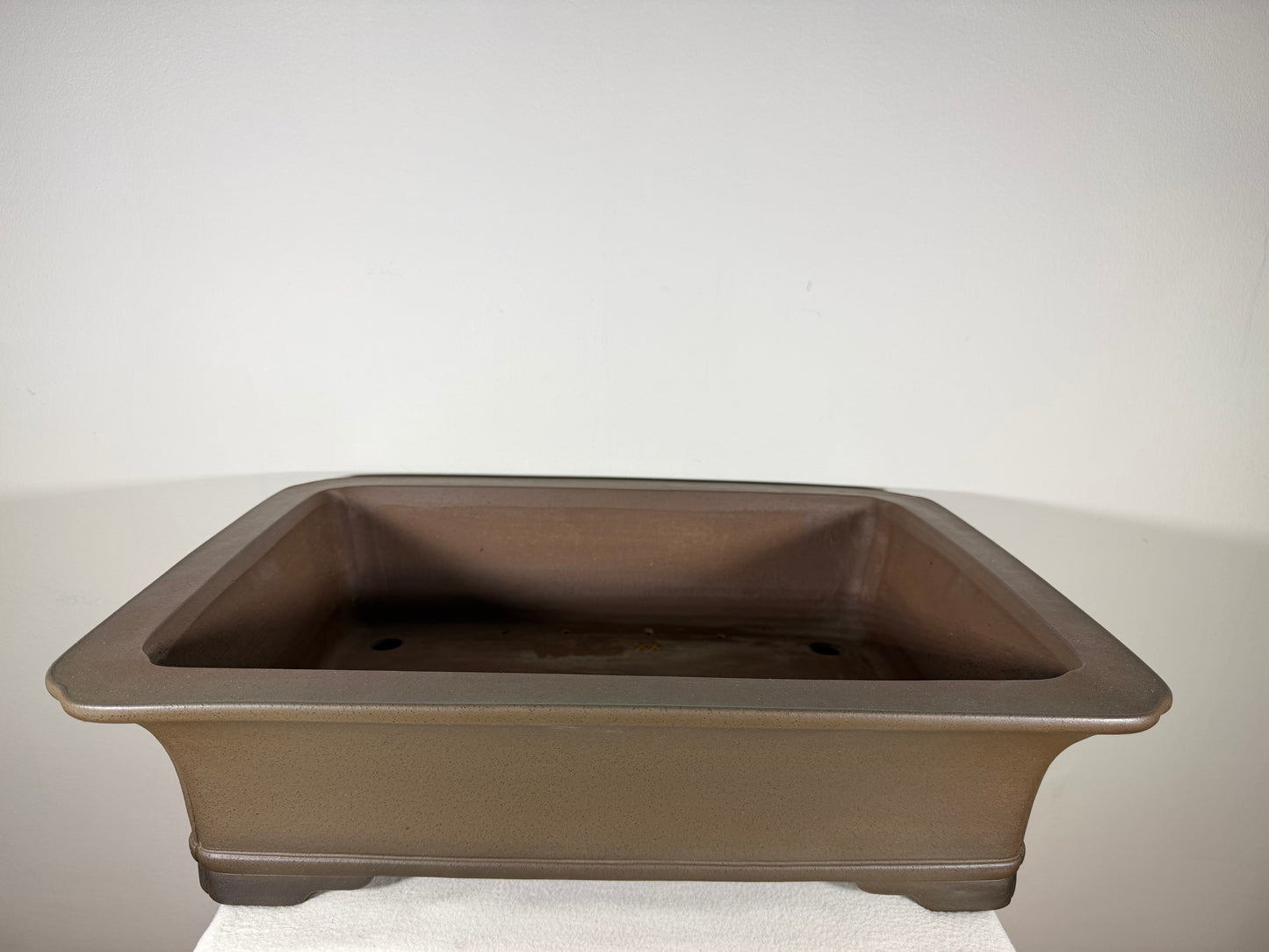 Preowned Japanese Tokoname Unglazed Rectangular Bonsai Pot Gyouzan Nakano - 22.25” By 16.75”