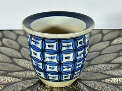 Preowned Japanese Tokoname Glazed Cascade Round Bonsai Pot Katu - 4” By 3.5”