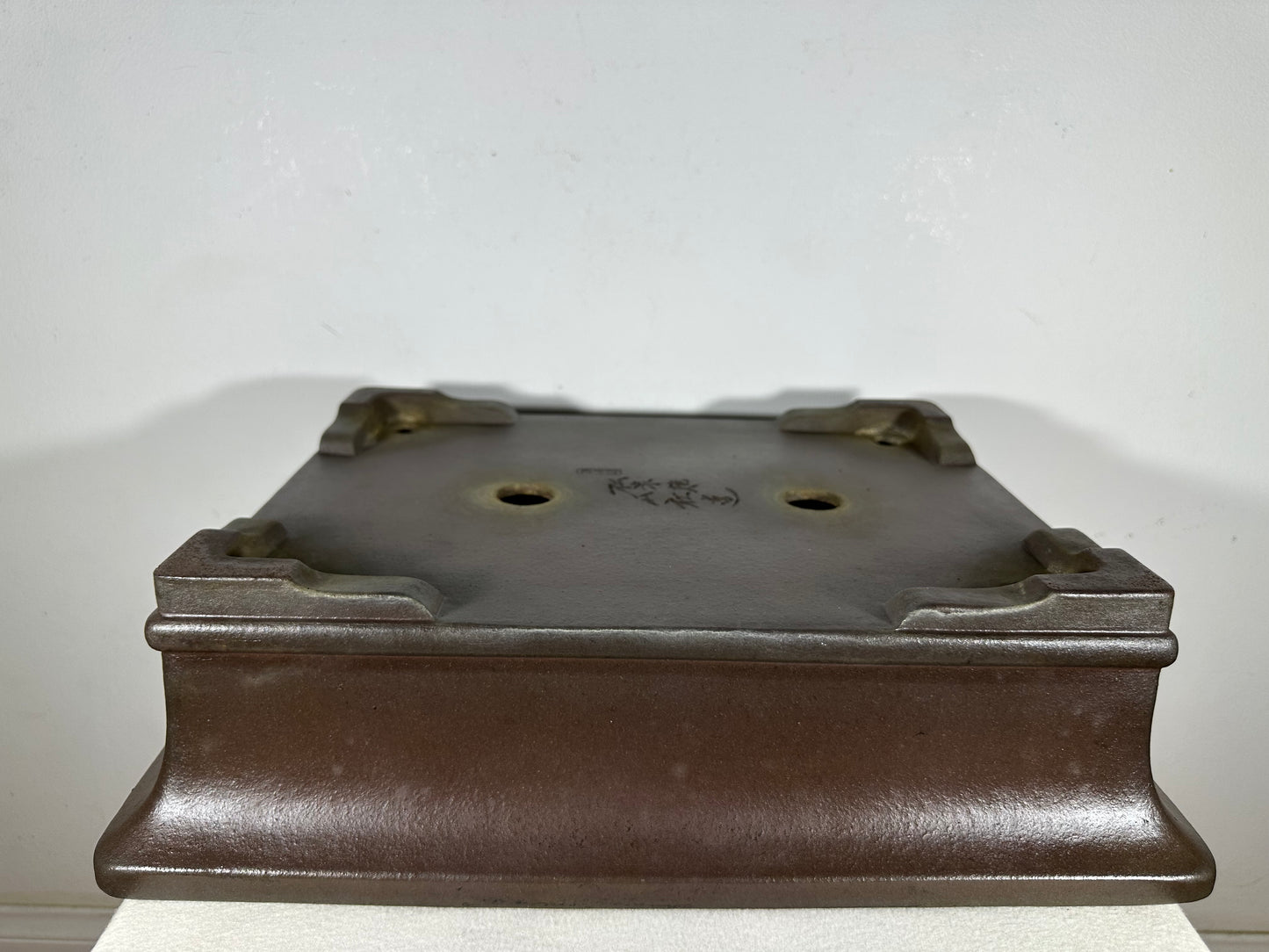 Preowned Japanese Tokoname Unglazed Rectangular Bonsai Pot Yamaaki - 17.75” By 14”