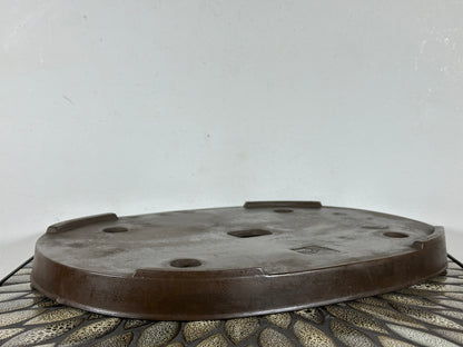 Preowned Japanese Tokoname Unglazed Shallow Oval Bonsai Pot Sankyou - 15.75” By 10.75”