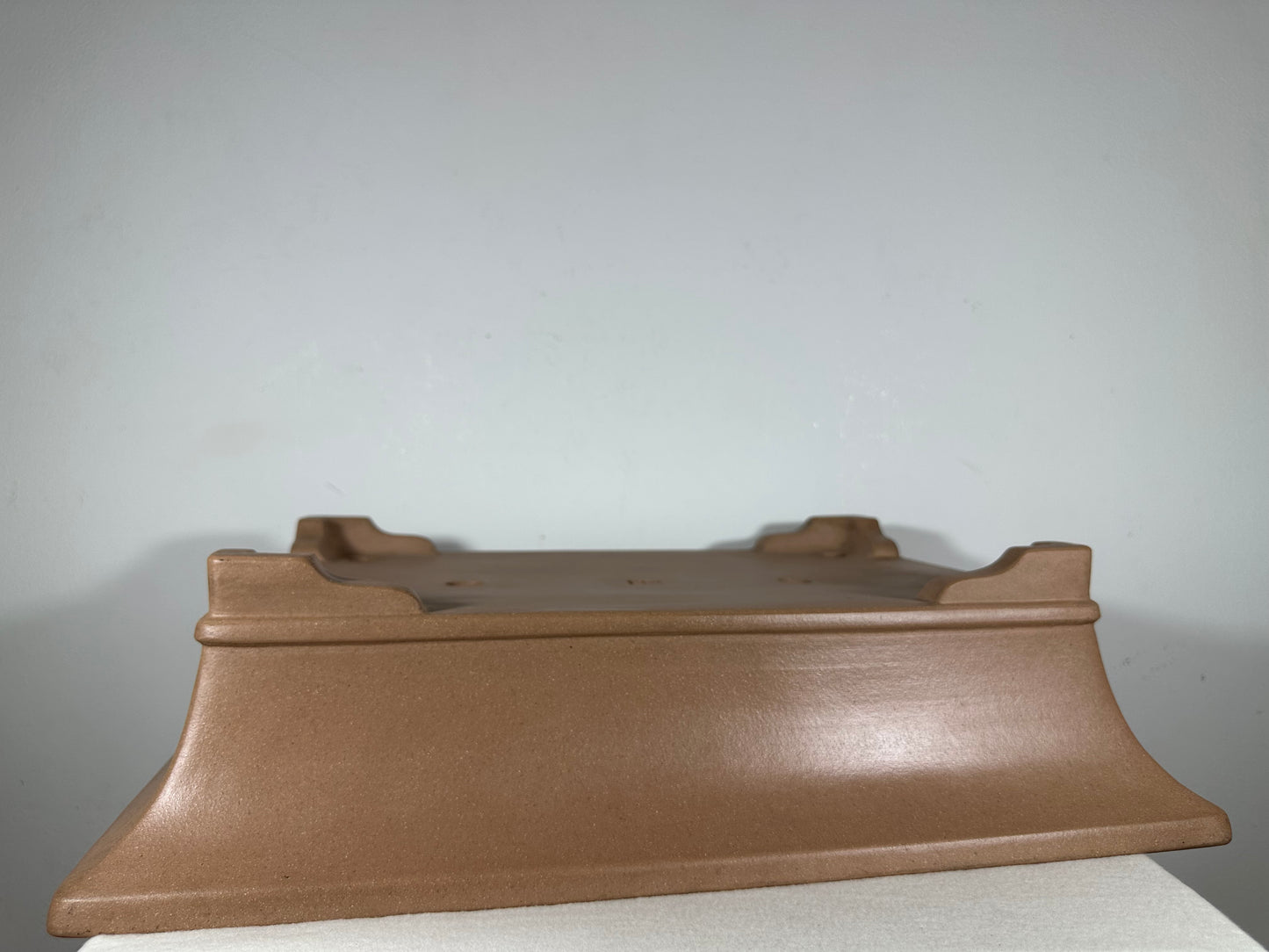 Preowned Japanese Tokoname Unglazed Rectangular Bonsai Pot Seizan - 19.5” By 14.25”