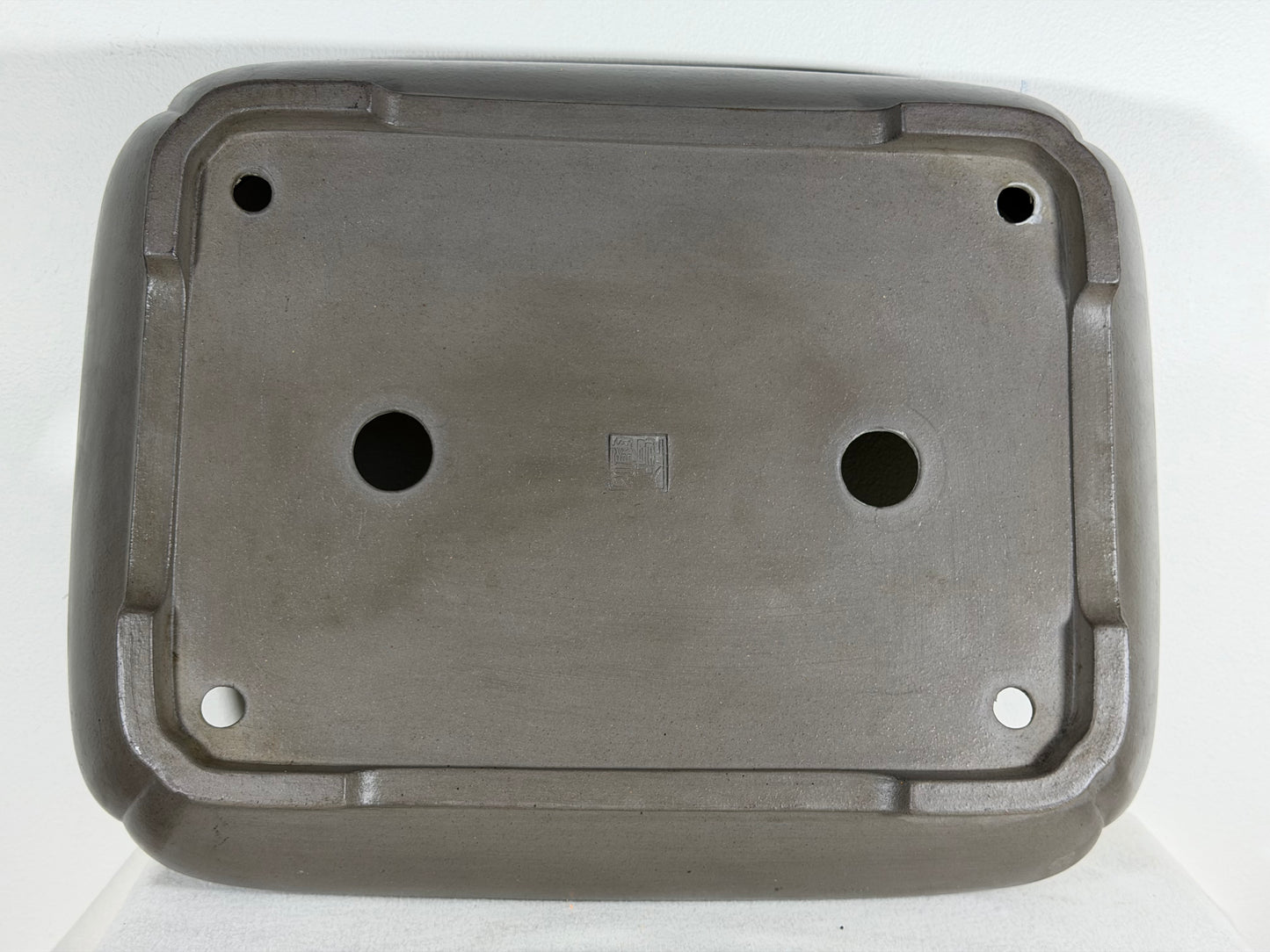 Preowned Japanese Tokoname Unglazed Rectangular Bonsai Pot Tousyou - 16” By 12.5”