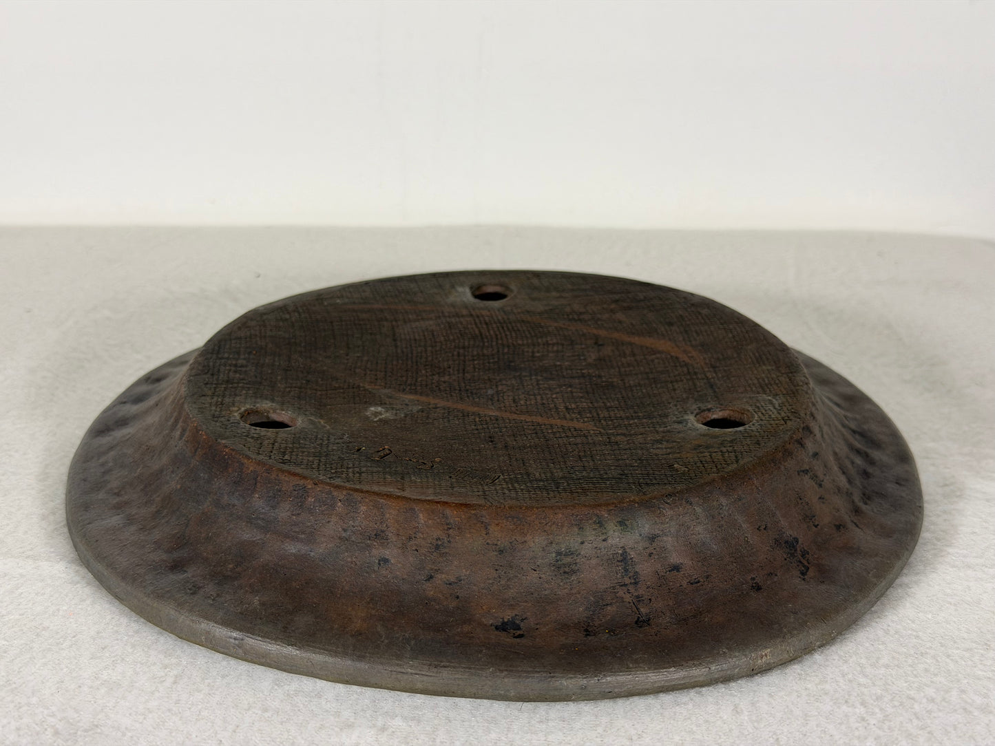Preowned Japanese Tokoname Unglazed Nanban Style Bonsai Pot Syouzan - 8.5” By 1.25”