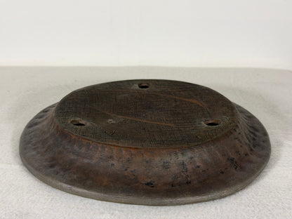Preowned Japanese Tokoname Unglazed Nanban Style Bonsai Pot Syouzan - 8.5” By 1.25”