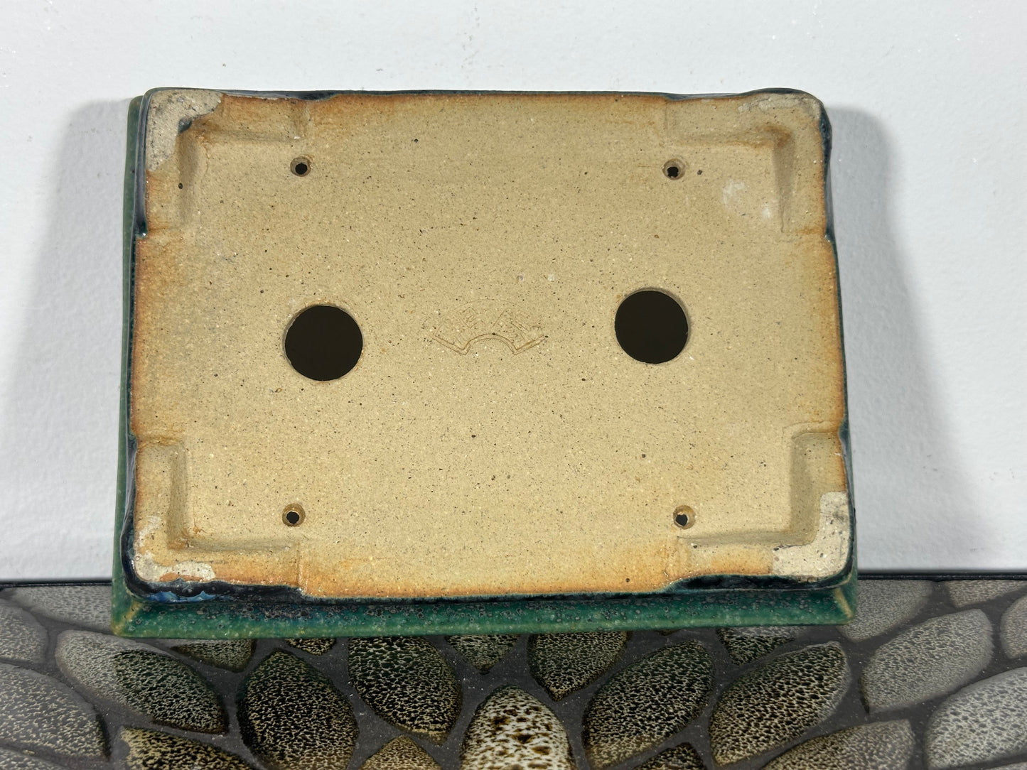 Preowned Japanese Tokoname Rectangular Bonsai Pot Aiba Koyo - 6.75” By 5 1/8”