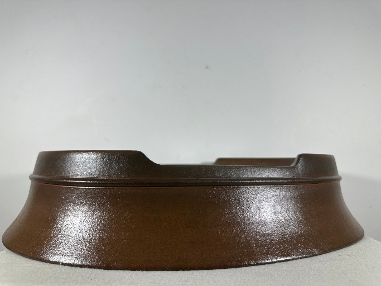Preowned Japanese Tokoname Unglazed Oval Bonsai Pot Gyouzan - 19.75” By 15.5”