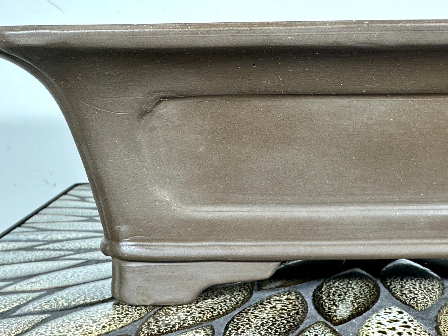 Preowned Japanese Tokoname Unglazed Rectangular Bonsai Pot - 13.75” By 8”
