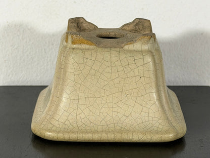 Preowned Japanese Tokoname Glazed Cascade Bonsai Pot with Stamp - 3.75”  By 2.25”