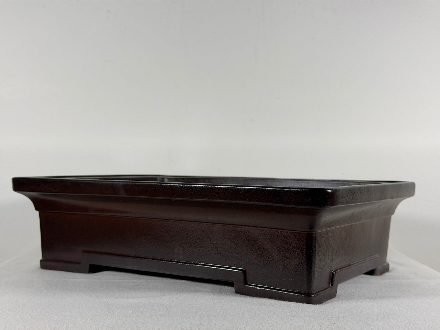 Preowned Japanese Tokoname Unglazed Rectangular Bonsai Pot Yamaaki - 12.5” By 9”