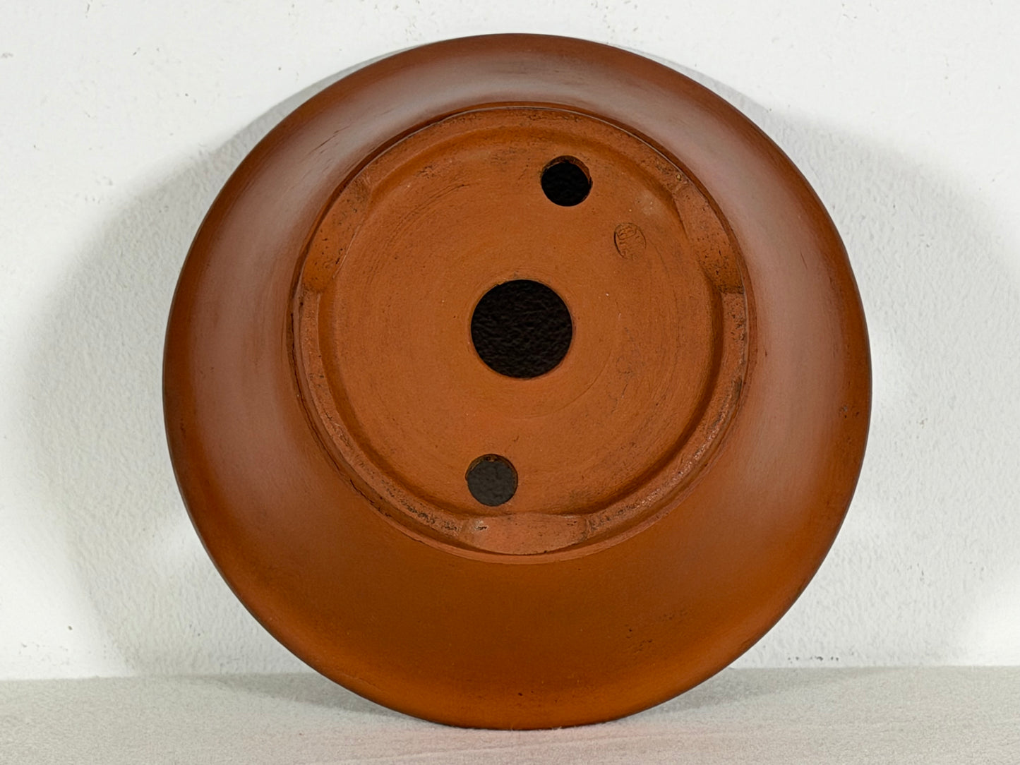 Preowned Japanese Tokoname Round Bonsai Pot Yamaaki - 7” By 2.75”