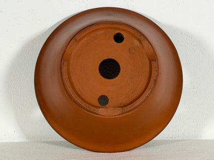 Preowned Japanese Tokoname Round Bonsai Pot Yamaaki - 7” By 2.75”