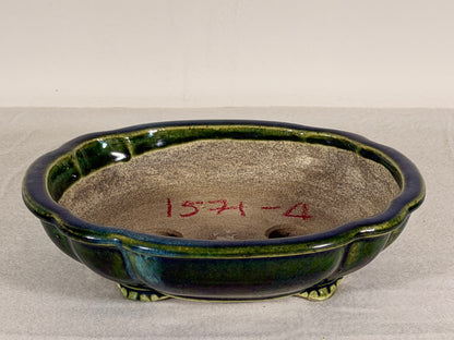 Preowned Japanese Tokoname Glazed Mokko Style Bonsai Pot Satomi - 7” By 6”