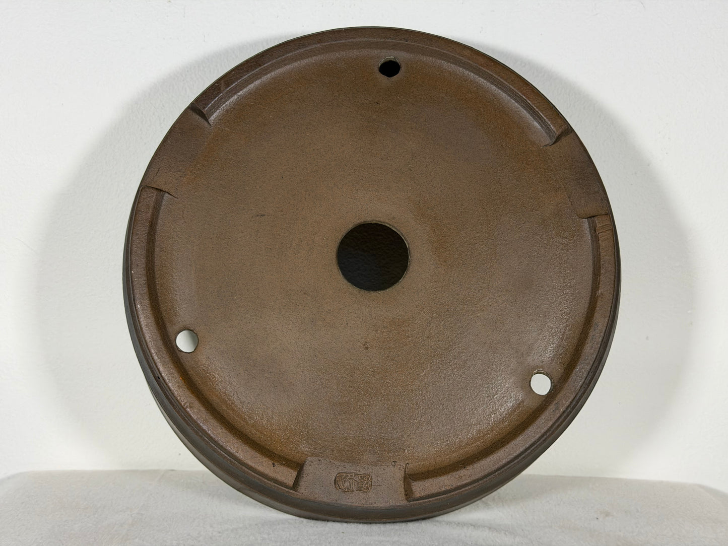 Preowned Japanese Tokoname Unglaed Round Bonsai Pot Touyou - 11” By 2.75”