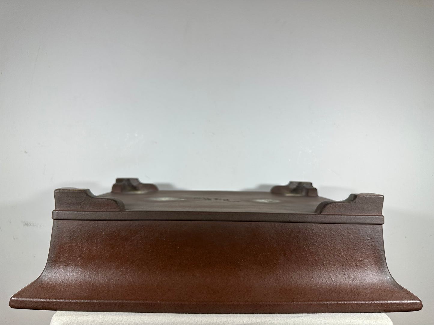 Preowned Japanese Tokoname Unglazed Rectangular Bonsai Pot Yamaaki - 21” By 16”