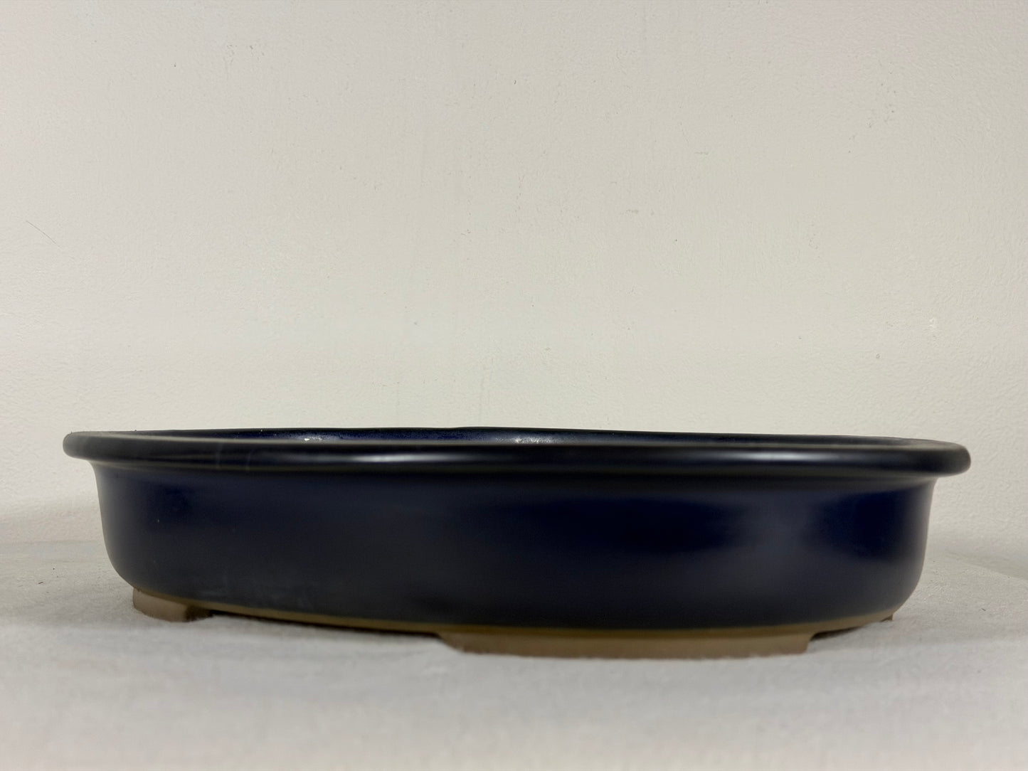 Preowned Japanese Tokoname Glazed Oval Bonsai Pot Has Patina - 11.25” By 9”