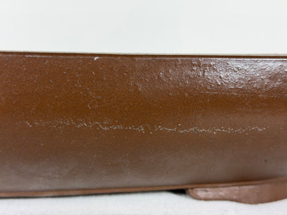 Preowned Vintage Japanese Tokoname Unglazed Rectangular Bonsai Pot Watanabe Syukouzan - 15” By 12.25”
