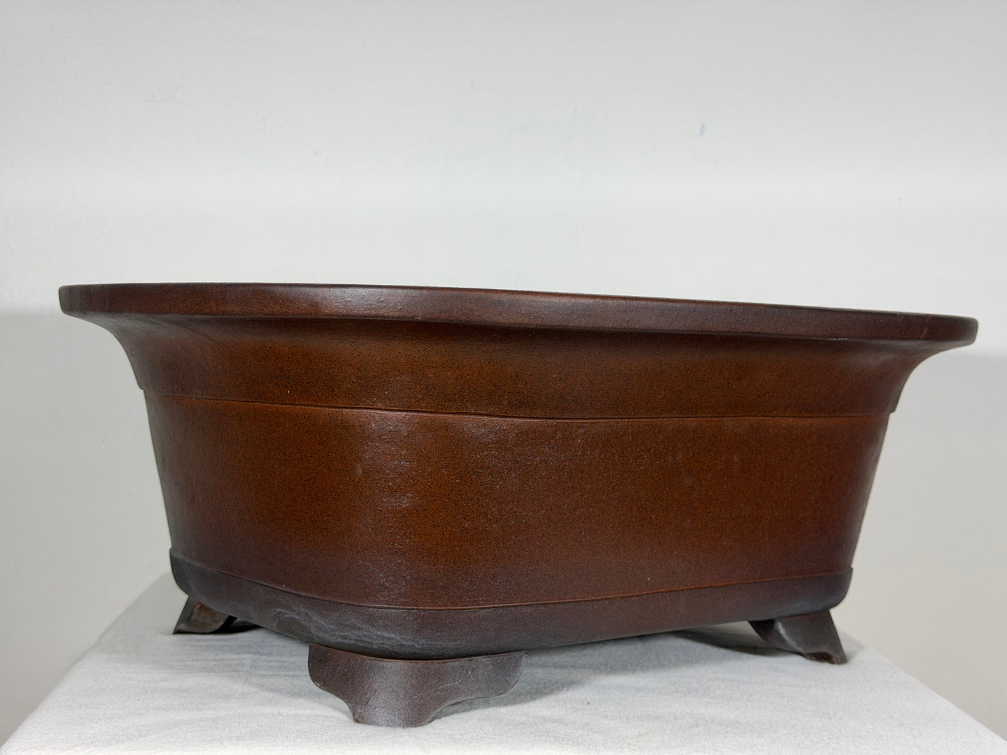 Preowned Japanese Tokoname Unglazed Rectangular Bonsai Pot Syukouzan - 18” By 15”