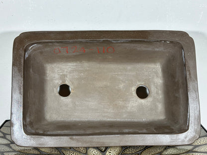 Preowned Japanese Tokoname Unglazed Rectangular Bonsai Pot - 13.75” By 8”