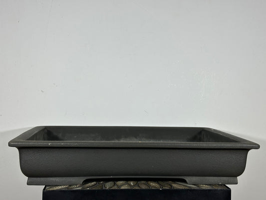 Preowned Vintage Japanese Tokoname Unglazed Rectangular Bonsai Pot Senkouen - 22” By 15 5/8”