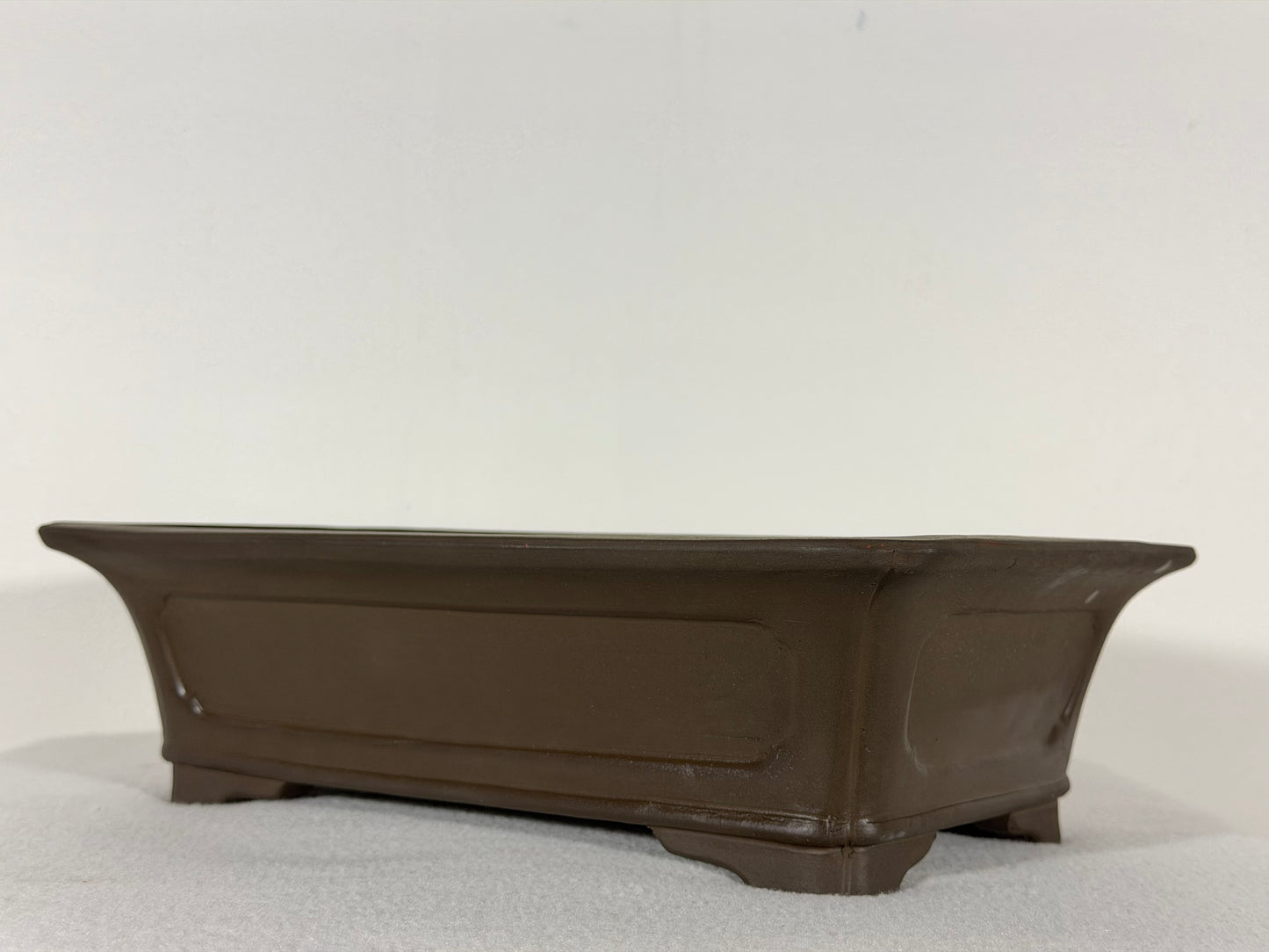 Preowned Japanese Tokoname Unglazed Rectangular Bonsai Pot - 12.5” By 8”