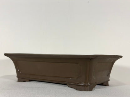 Preowned Japanese Tokoname Unglazed Rectangular Bonsai Pot - 12.5” By 8”
