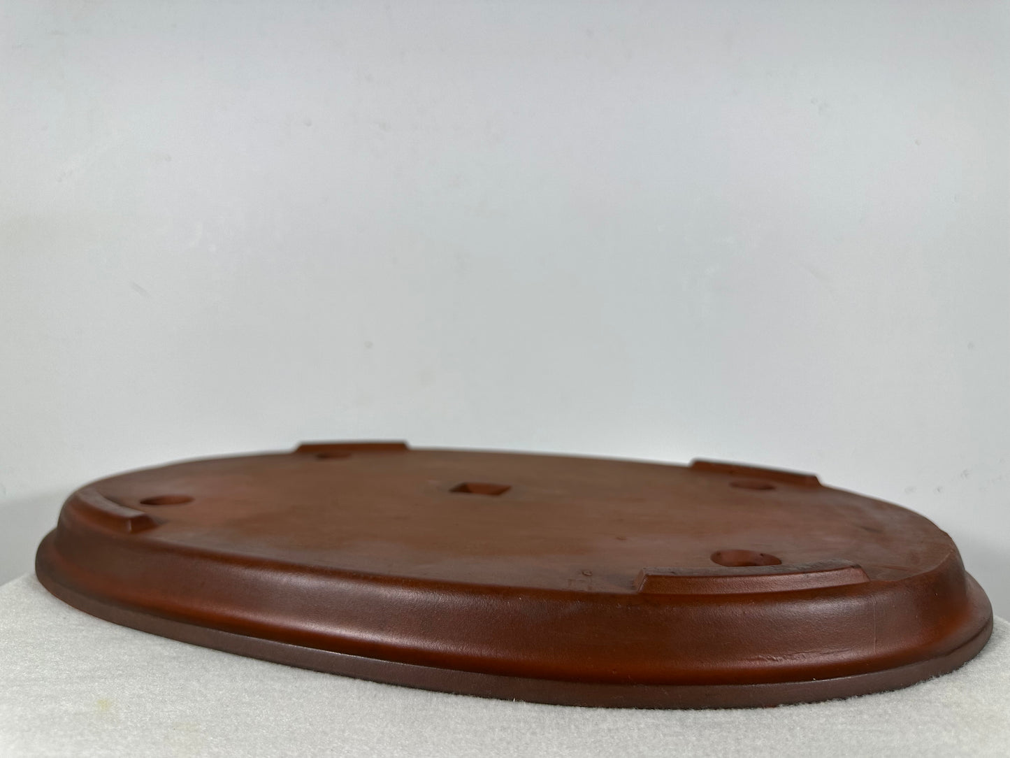 Preowned Japanese Tokoname Unglazed Oval Shallow Bonsai Pot - 18” By 12.5”