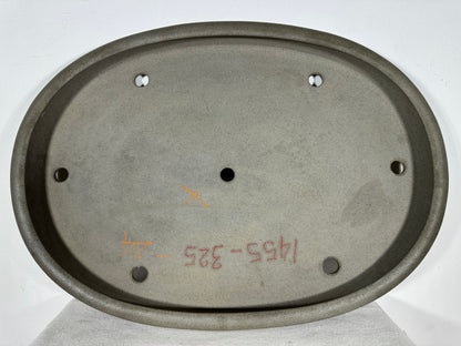 Preowned Japanese Tokoname Unglazed Oval Shallow Bonsai Pot Seizan - 20.5” By 14.5”