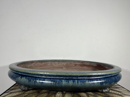 Preowned Japanese Tokoname Bag Style Bonsai Pot Suisyouen - 18.25” By 15”