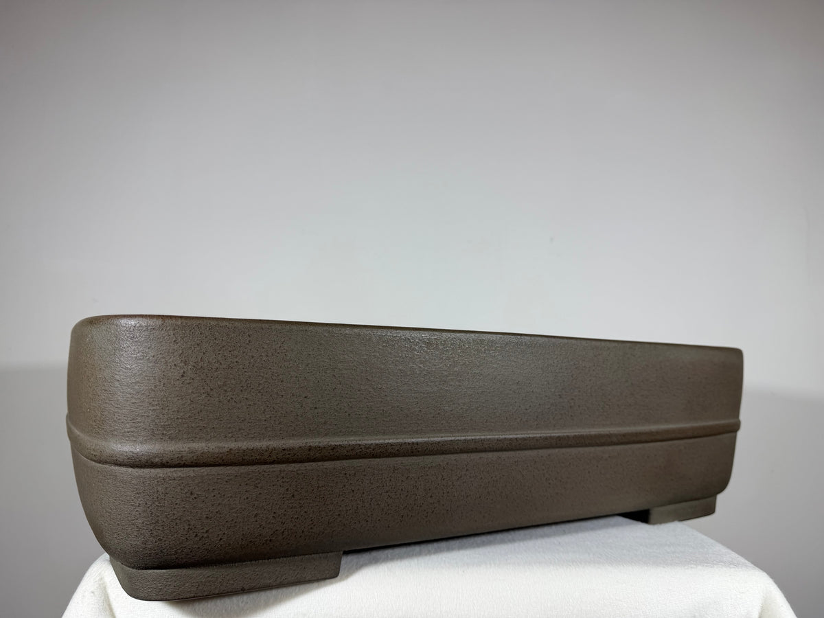 Preowned Japanese Tokoname Unglazed Rectangular Bonsai Pot Eiraku - 21.75” x 16.25” x 5.75”