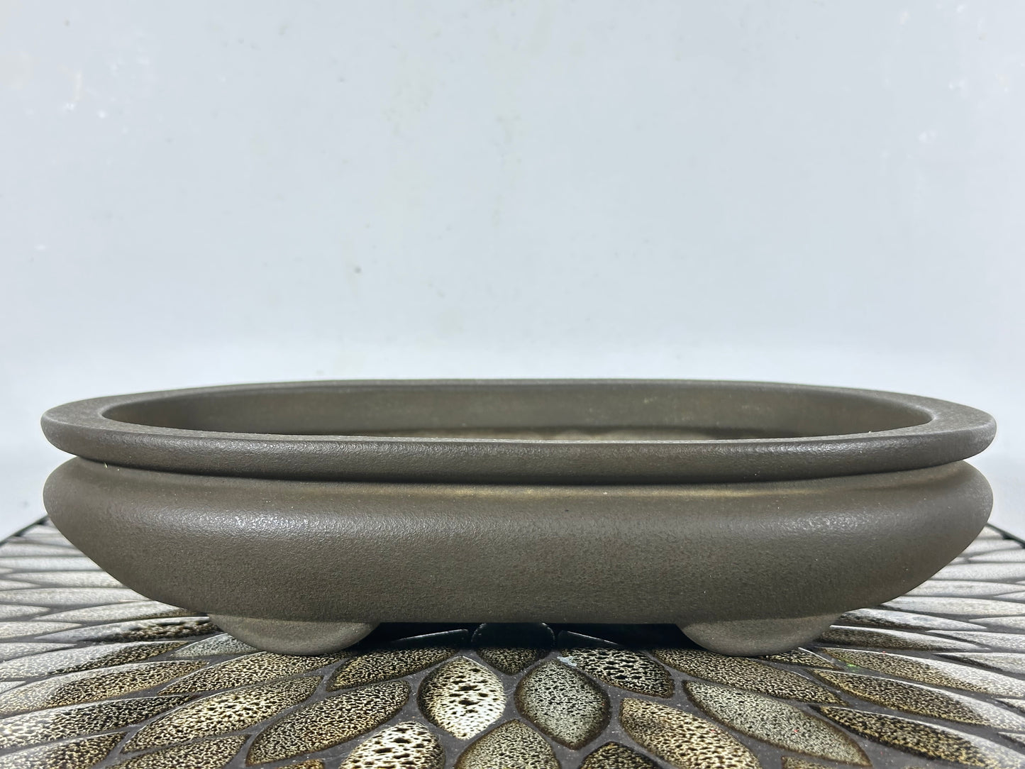 Preowned Vintage Japanese Tokoname Unglazed Bag Style Bonsai Pot Yamaaki - 11.5” By 8”