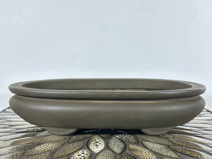 Preowned Vintage Japanese Tokoname Unglazed Bag Style Bonsai Pot Yamaaki - 11.5” By 8”