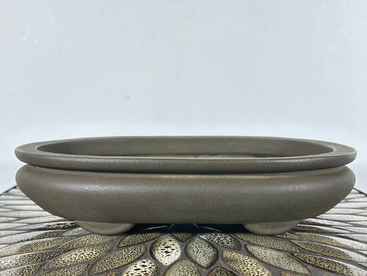 Preowned Vintage Japanese Tokoname Unglazed Bag Style Bonsai Pot Yamaaki - 11.5” By 8”