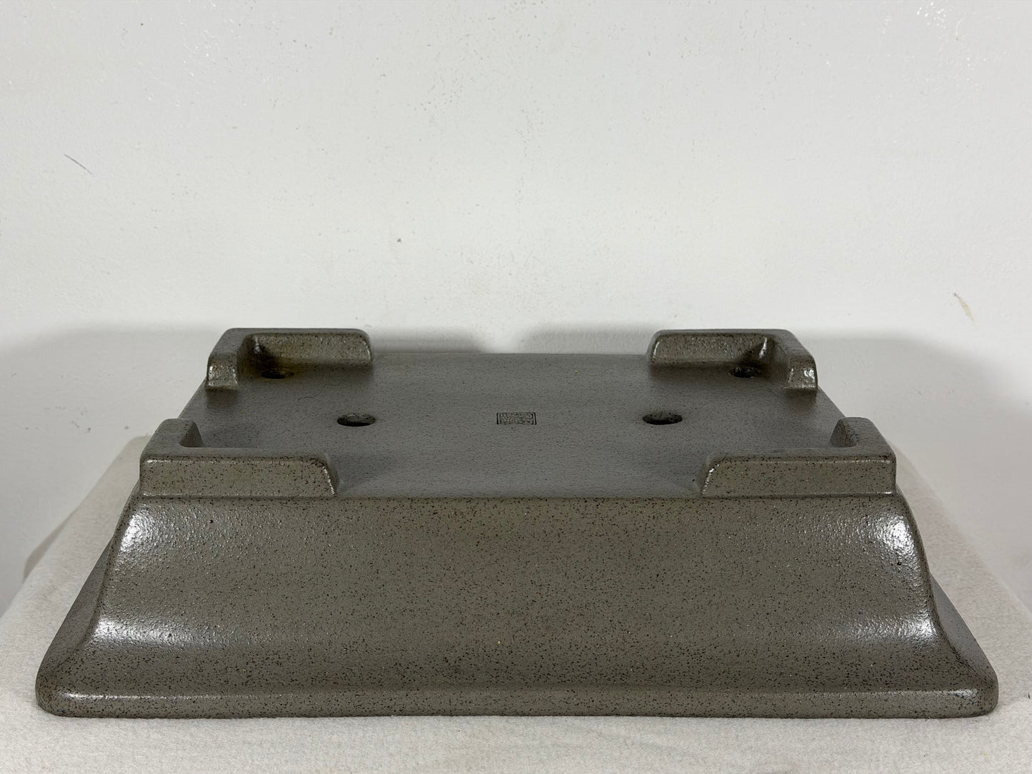 Preowned Japanese Tokoname Unglazed Rectangular Bonsai Pot Seizan - 13.75” By 10.25”