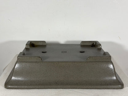 Preowned Japanese Tokoname Unglazed Rectangular Bonsai Pot Seizan - 13.75” By 10.25”