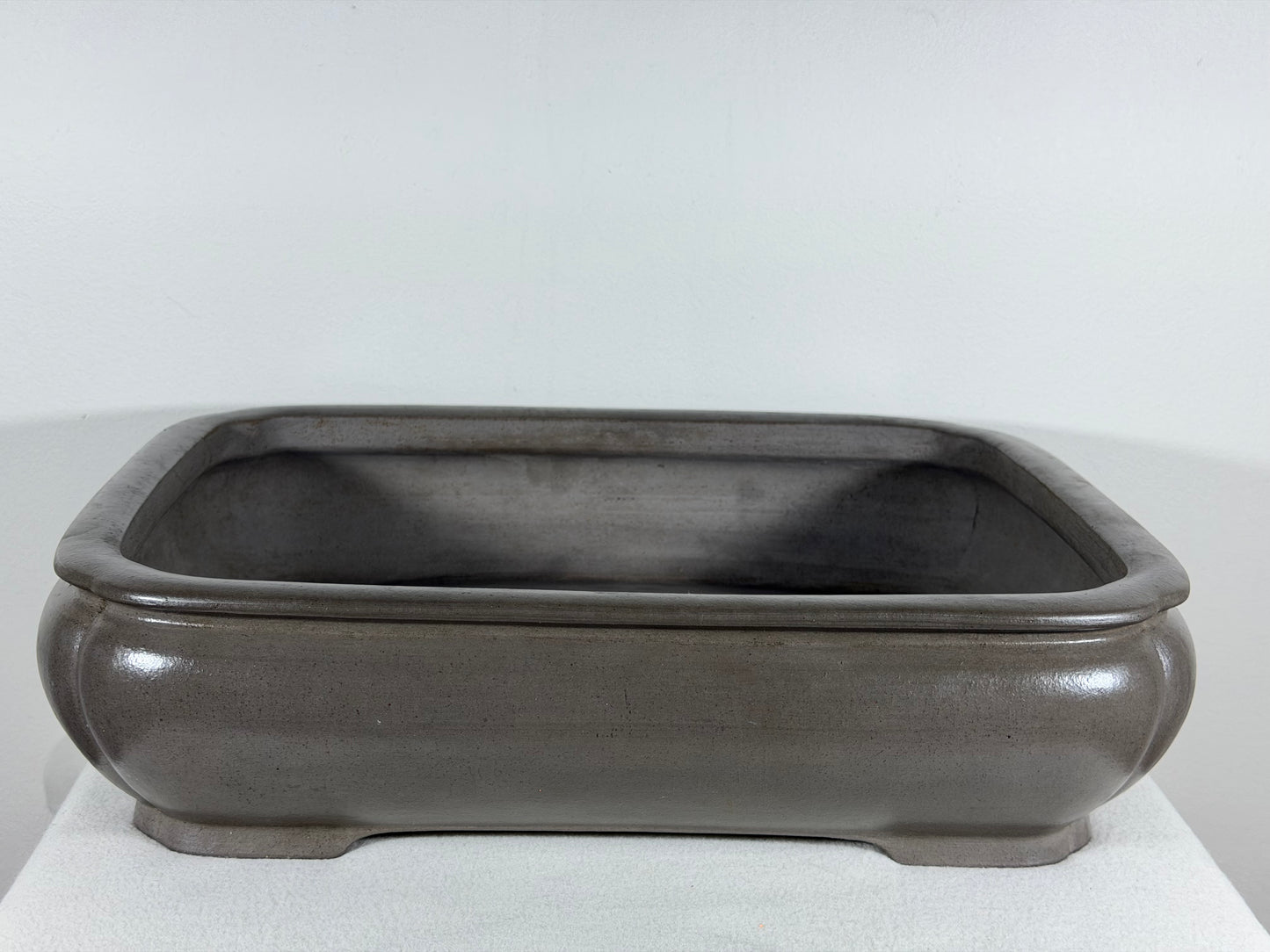 Preowned Japanese Tokoname Unglazed Rectangular Bonsai Pot Tousyou - 16” By 12.5”