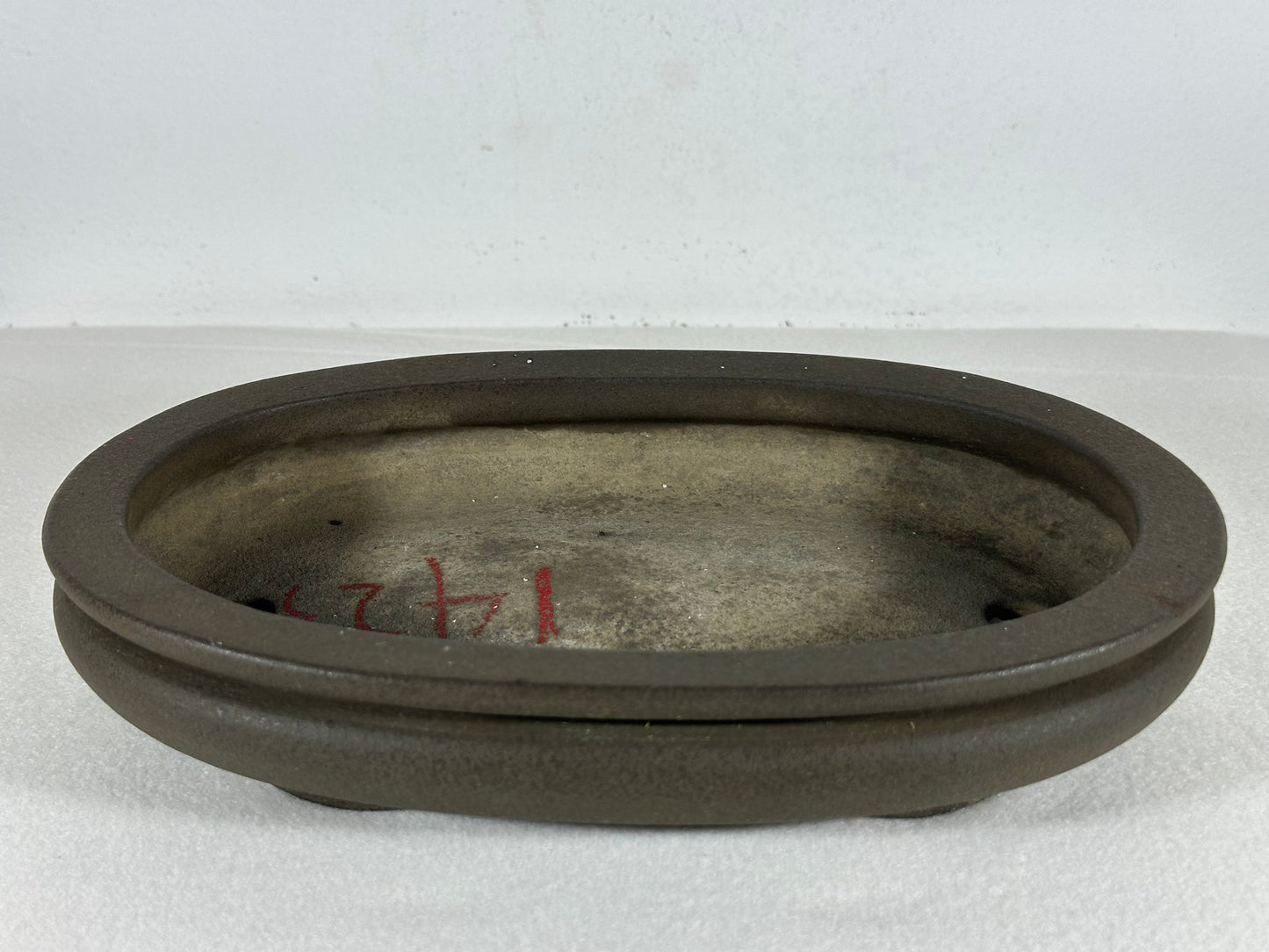 Preowned Vintage Japanese Tokoname Unglazed Bag Style Bonsai Pot Yamaaki - 9.5” By 6.25”