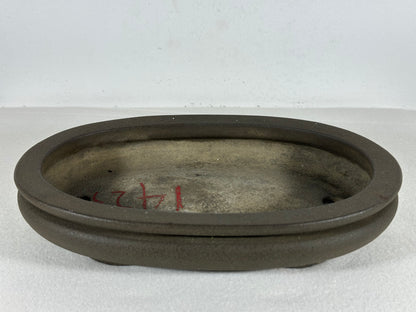 Preowned Vintage Japanese Tokoname Unglazed Bag Style Bonsai Pot Yamaaki - 9.5” By 6.25”