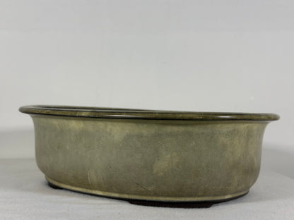 Preowned Japanese Tokoname Glazed Oval Bonsai Pot - 10.25” By 8.75”