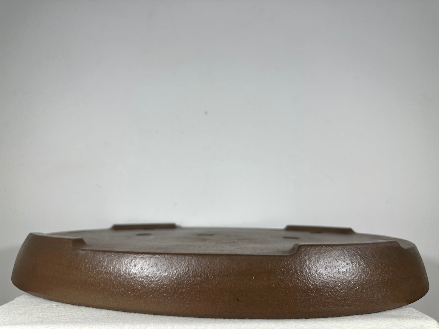 Preowned Japanese Tokoname Unglazed Oval Shallow Bonsai Pot Seizan - 22.5” By 16.25”