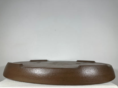 Preowned Japanese Tokoname Unglazed Oval Shallow Bonsai Pot Seizan - 22.5” By 16.25”